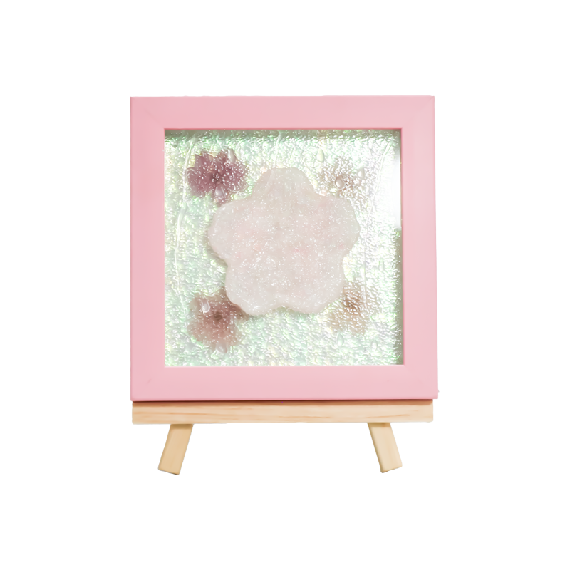 Gul træramme Cherry Blossom Art Lamp-Yozakura Rain