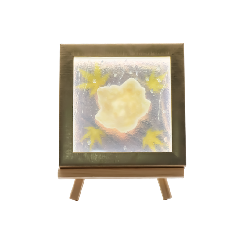Firkantet lys gul Maple Leaf Art Light - Maple Frost