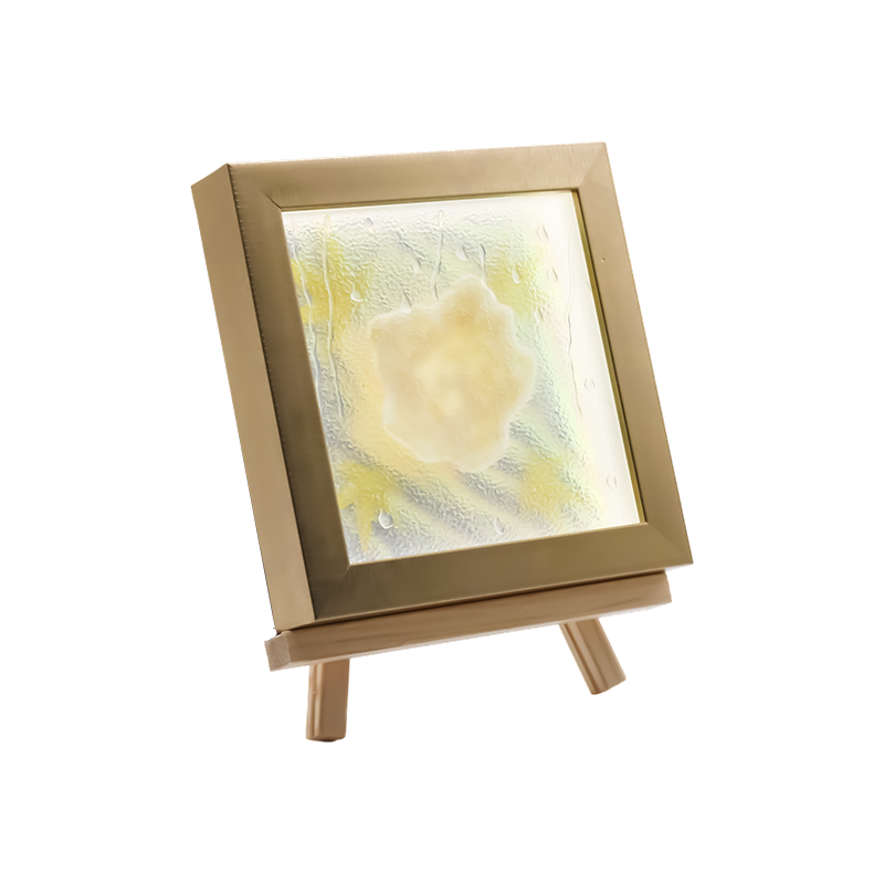 Firkantet lys gul Maple Leaf Art Light - Maple Frost
