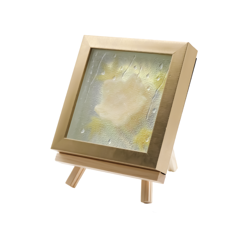 Firkantet lys gul Maple Leaf Art Light - Maple Frost