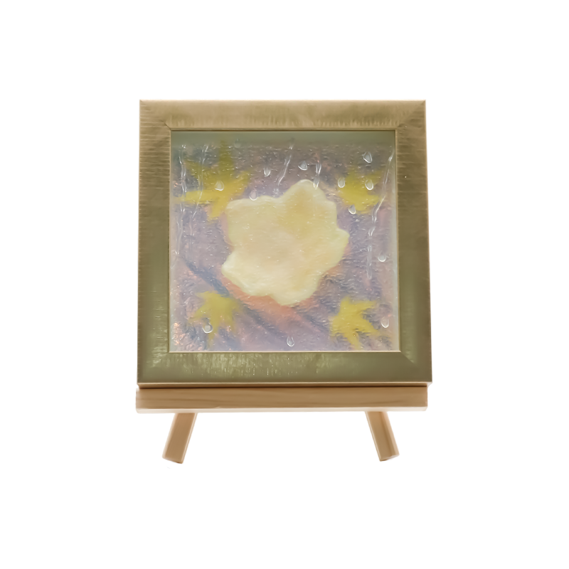 Firkantet lys gul Maple Leaf Art Light - Maple Frost