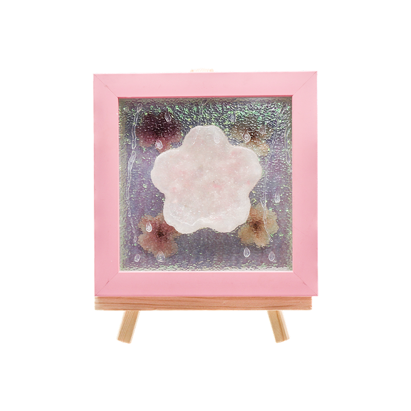 Gul træramme Cherry Blossom Art Lamp-Yozakura Rain