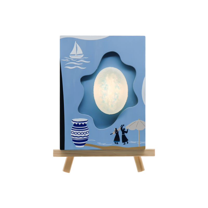 Ocean Wind Turing kaffebønnerelief trækunstlampe-Light of Love Sea