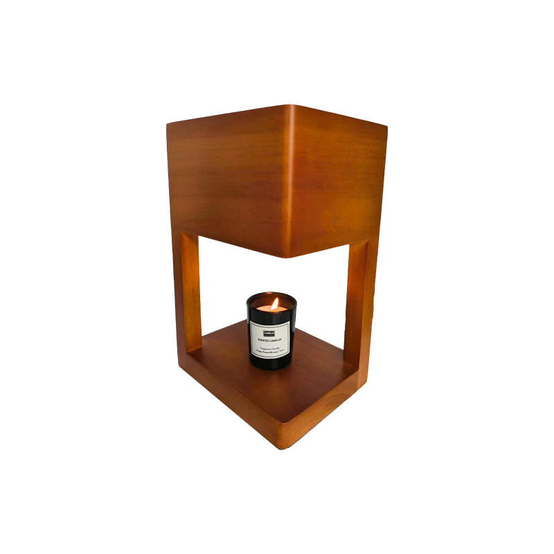 Lysevarmerlampe med enkel geometrisk ramme - stille hjørne