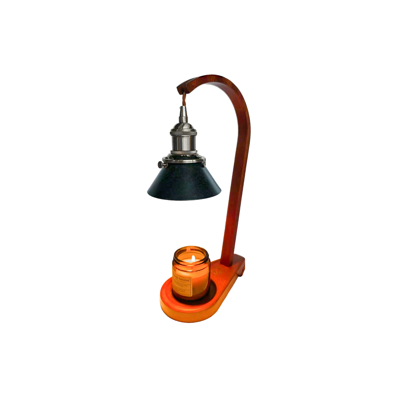 Lysevarmerlampe med sort kegleskærm - slørlys