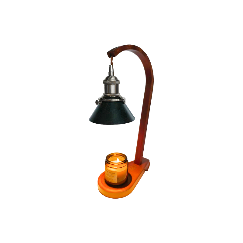 Lysevarmerlampe med sort kegleskærm - slørlys